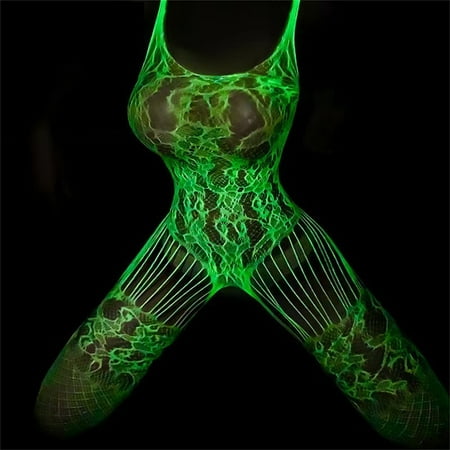 QWANG Luminous Fishnet Stockings Super Stretchy for Most Women and Girls