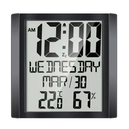 Wall Clock for Extra Large Digital Display for Time Day Calendar Indoor Thermometer Hygrometer Table Desk Stand & Wall H
Wall Clock for Extra Large Digital Display for Time Day Calendar Indoor Thermometer Hygrometer Table Desk Stand & Wall H