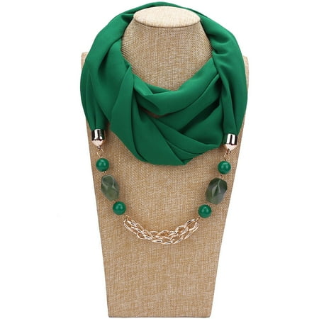 CHAOMA Womens Classic Style Chiffon Necklace Sash Scarf With Jewelry Pendant Shawl Gift
CHAOMA Womens Classic Style Chiffon Necklace Sash Scarf With Jewelry Pendant Shawl Gift