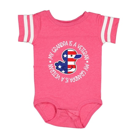 Inktastic My Grandpa is a Veteran Military Family Gift Baby Boy or Baby Girl Bodysuit