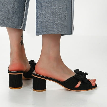QWANG 2023 Women s Fashion Sandals Thick Heel Bow Silk Sandals Retro Buckle Shoes 5cm Black
QWANG 2023 Women s Fashion Sandals Thick Heel Bow Silk Sandals Retro Buckle Shoes 5cm Black