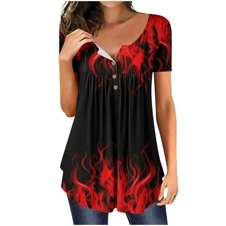 Corset Top Maternity Shirts Women s Fashion Printed T-shirt Short Sleeves Blouse Round Neck Casual Tops Womens Tank Tops Shirts for Women Savings Clearance Deals Black Crop Top Red L
Corset Top Maternity Shirts Women s Fashion Printed T-shirt Short Sleeves Blouse Round Neck Casual Tops Womens Tank Tops Shirts for Women Savings Clearance Deals Black Crop Top Red L