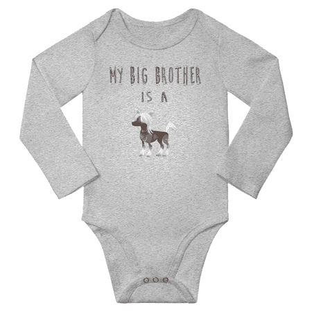 My Big Brother is a Chinese Crested Dog Cute Baby Long Sleeve Bodysuit Boy Girl (Gray 0-6M)
My Big Brother is a Chinese Crested Dog Cute Baby Long Sleeve Bodysuit Boy Girl (Gray 0-6M)
