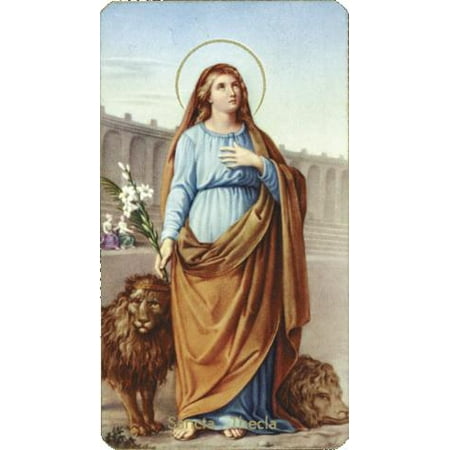 Saint Tecla Paper Catholic Prayer Holy Card with Blank Back Pack of 100