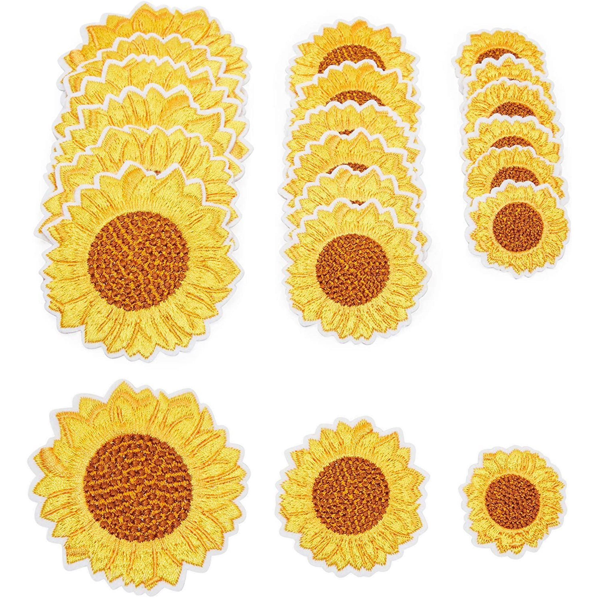 Pcs Sunflower Iron On Patches Sew On Embroidered Sewing Applique