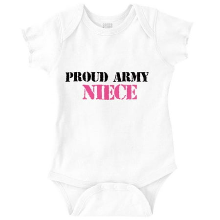Proud Army Niece Military Family Bodysuit Jumper Girls Infant Baby Brisco Brands 24M
Proud Army Niece Military Family Bodysuit Jumper Girls Infant Baby Brisco Brands 24M