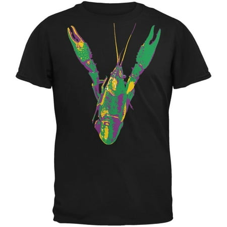 Mardi Gras Crawfish Black Adult T-Shirt