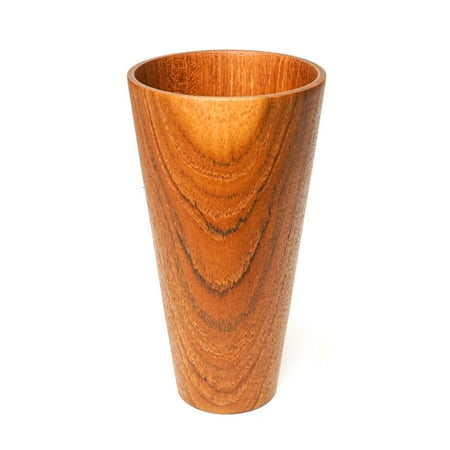 Straight Side Teak Wood Tea Cup - Tall