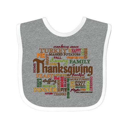 Inktastic Thanksgiving Word Salad Gift Baby Boy or Baby Girl Bib
