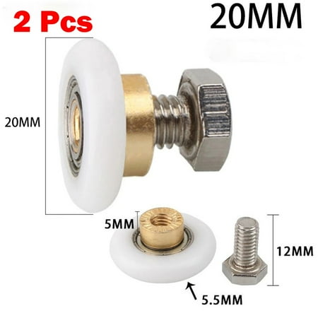 2 x Shower Door Rollers/Runners/Wheels 19mm 23mm 25mm 27mm Wheel Diameters