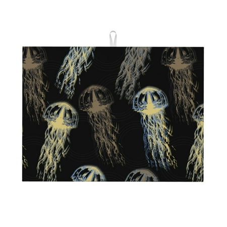 Dish Drying Mats for Kitchen Counter - Jellyfish 18x24in Dish Drying Pad Coffee Mat with Hanging Loop Super Absorbent Kitchen Counter Mat Coffee Bar Accessories
Dish Drying Mats for Kitchen Counter - Jellyfish 18x24in Dish Drying Pad Coffee Mat with Hanging Loop Super Absorbent Kitchen Counter Mat Coffee Bar Accessories