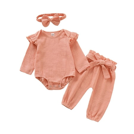 KIMI BEAR Baby Girls Romper Outfits 12 Months Infant Girls Fall Winter Clothing Set Solid Color Long Sleeve Jumpsuit Pants Headband 3PCs Set 12-18 Months Orange
KIMI BEAR Baby Girls Romper Outfits 12 Months Infant Girls Fall Winter Clothing Set Solid Color Long Sleeve Jumpsuit Pants Headband 3PCs Set 12-18 Months Orange