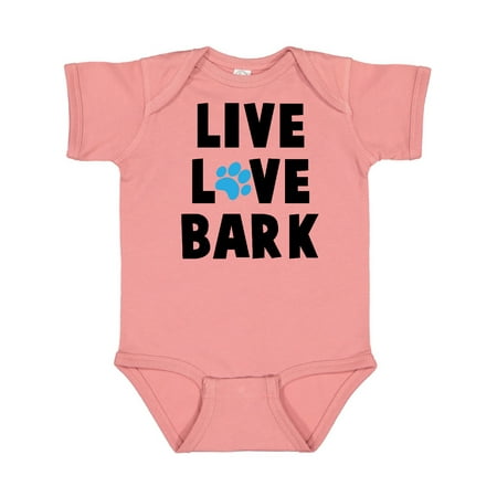 Inktastic Live Love Bark with Pawprint Gift Baby Boy or Baby Girl Bodysuit