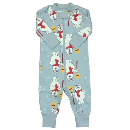Pre-owned Hanna Andersson Boys Blue Frosty the Snowman Onesie size: 0-3 Months