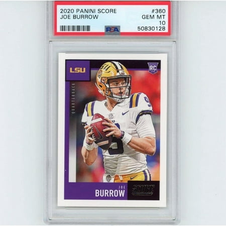 Graded 2020 Panini Score Joe Burrow #360 Rookie RC Football Card PSA 10 Gem Mint
Graded 2020 Panini Score Joe Burrow #360 Rookie RC Football Card PSA 10 Gem Mint
