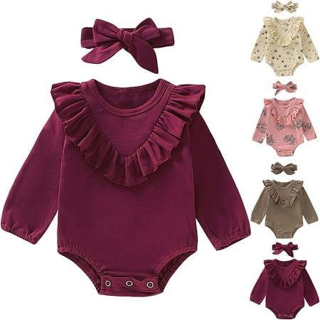 YOUI-GIFTS Baby Girls Long Sleeve Ruffled Romper Headband Jumpsuit Bodysuit Clothes Set for Toddler
YOUI-GIFTS Baby Girls Long Sleeve Ruffled Romper Headband Jumpsuit Bodysuit Clothes Set for Toddler