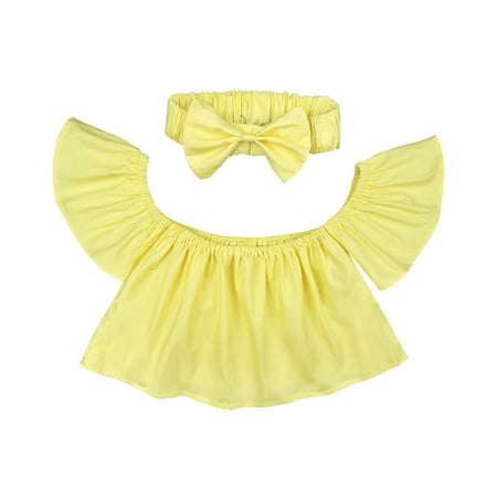 Baby Summer Clothes Toddler Girls Cute Flying Sleeves Solid Color One Shoulder Top Bow Two-piece Set Clothing Outfits
Baby Summer Clothes Toddler Girls Cute Flying Sleeves Solid Color One Shoulder Top Bow Two-piece Set Clothing Outfits