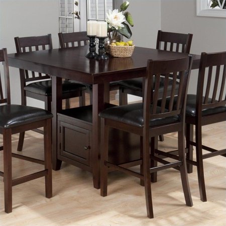 Jofran Counter Height Square Storage Dining Table in Tessa Chianti
