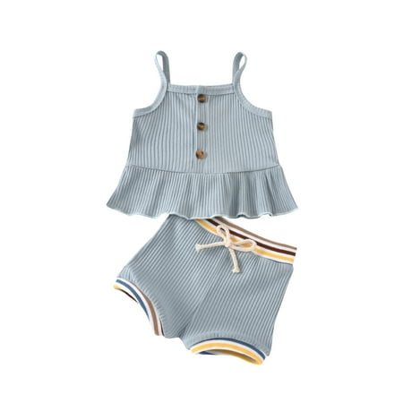 TheFound Toddler Baby Girl 2Pcs Outfits Cute Knit Ribbed Ruffle Strap Vest Top+ Shorts Pants Clothes
TheFound Toddler Baby Girl 2Pcs Outfits Cute Knit Ribbed Ruffle Strap Vest Top+ Shorts Pants Clothes