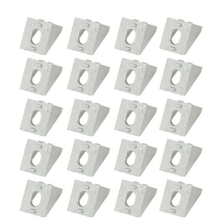NICEXMAS 20Pcs 2020 Corner Bracket for 20mm Aluminum Extrusion (Dull Polish)
