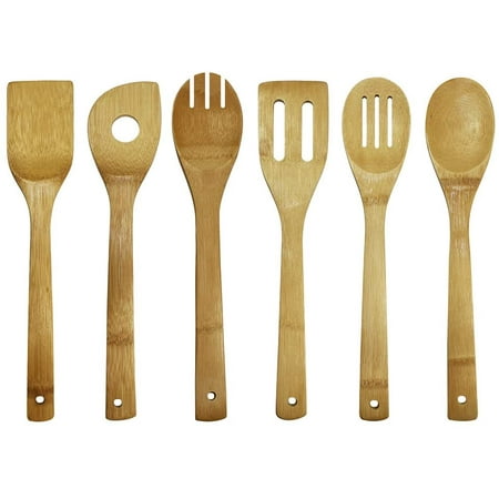 Kitchen Cooking Utensils Set - 6 Pieces Bamboo Wooden Spoons & Spatulas Heat Resistant for Non Stick Cookware
Kitchen Cooking Utensils Set - 6 Pieces Bamboo Wooden Spoons & Spatulas Heat Resistant for Non Stick Cookware