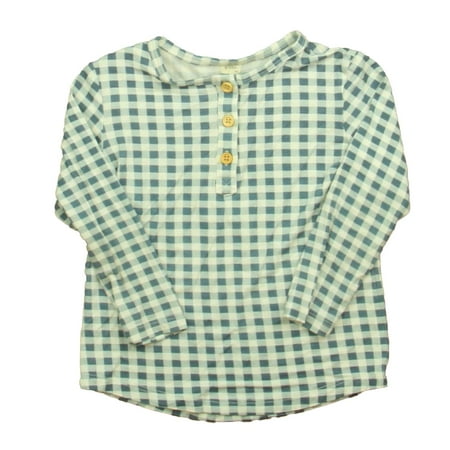 Pre-owned Kate Quinn Organics Girls Teal | Ivory Long Sleeve Shirt size: 3T