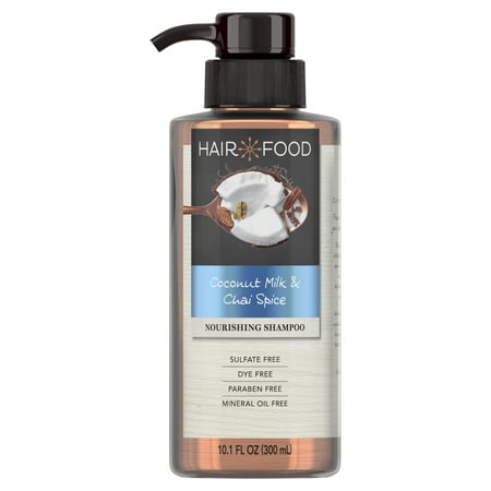 Hair Food Coconut & Chai Spice Sulfate Free Shampoo, 10.1 fl oz, Dye Free Nourishment