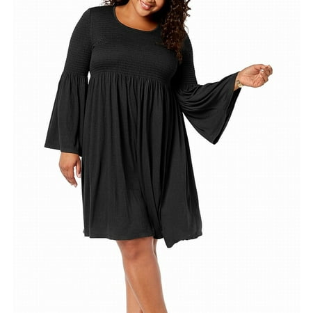 Womens Dress Jet Plus Shift Ruched 1X