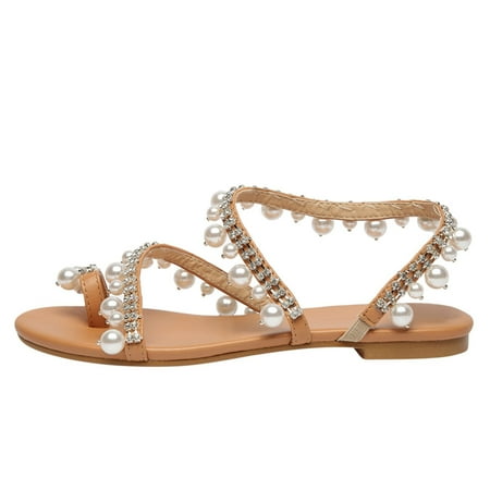 Aueoeo Women s Sandals Roman Style Exquisite Pearl Diamond Tassel Flat Casual Slippers Beach Wedding Shoes
Aueoeo Women s Sandals Roman Style Exquisite Pearl Diamond Tassel Flat Casual Slippers Beach Wedding Shoes