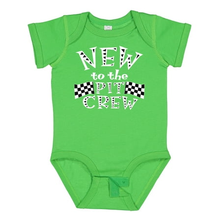 Inktastic New to the Pit Crew Racing Flags Gift Baby Boy or Baby Girl Bodysuit