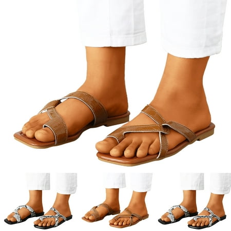 

Akiihool Womens Slippers Women s Beach Sandals Flip-Flop Slides Wet Grip Soles Compression Molded Footbed (Black 7)