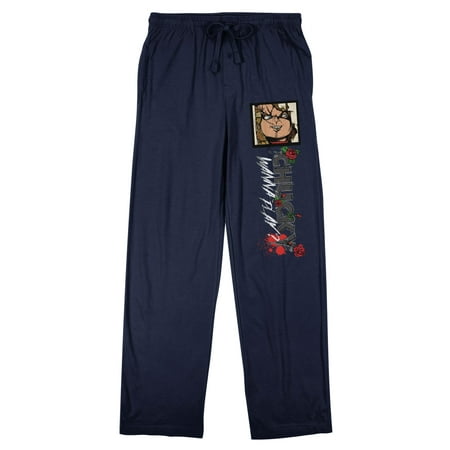 Chucky Wanna Play Men’s Navy Sleep Pajama Pants-Medium