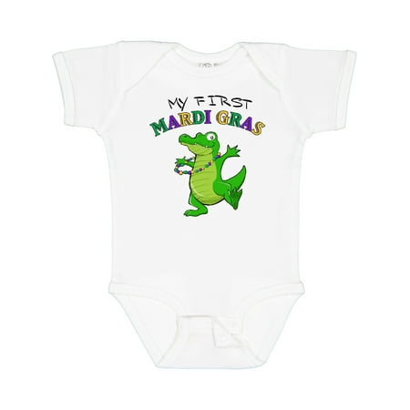 Inktastic My First Mardi Gras-alligator Gift Baby Boy or Baby Girl Bodysuit