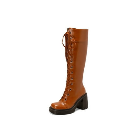 Woobling Womens Comfort High Heel Boots Round Toe Winter Shoes Work Casual Brown 5.5
Woobling Womens Comfort High Heel Boots Round Toe Winter Shoes Work Casual Brown 5.5