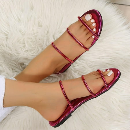 Voncos Women s Slippers Sale- Women s Casual And Comfortable Wear Bright One-word Thin Belt Flat Slippers Clearance Shoes Hot Pink 7
Voncos Women s Slippers Sale- Women s Casual And Comfortable Wear Bright One-word Thin Belt Flat Slippers Clearance Shoes Hot Pink 7
