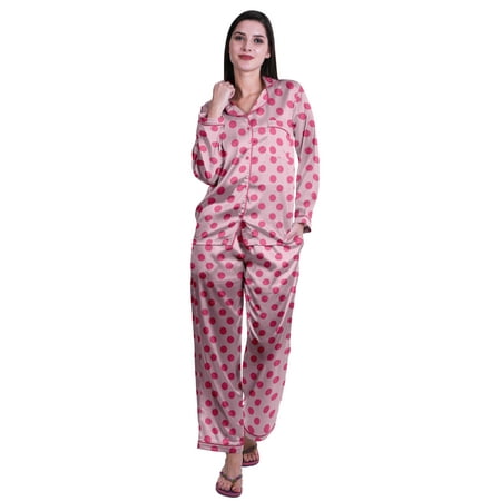 Moomaya Womens Pj Lounge Sets Long Sleeve Button Notch Collar Sleepwear
