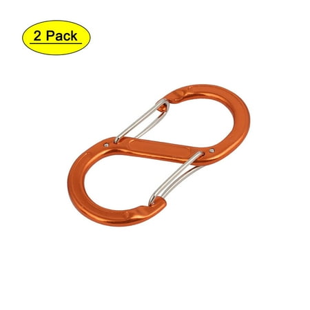 Uxcell 2pcs 80mm Lenght Double Eyes Snap Hook Clip Buckle Gold Tone