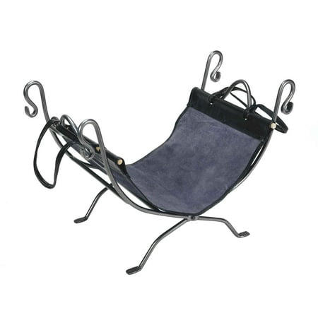 Dagan Black Wrought Iron Log Holder and Carrier 26.75 x 14