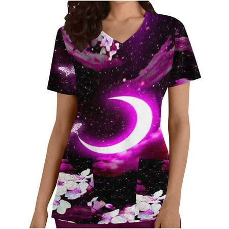 YWDJ Work Scrub Tops for Women Plus Size Graphic Tees Novelty with V Neck Short Sleeve Purple L
YWDJ Work Scrub Tops for Women Plus Size Graphic Tees Novelty with V Neck Short Sleeve Purple L