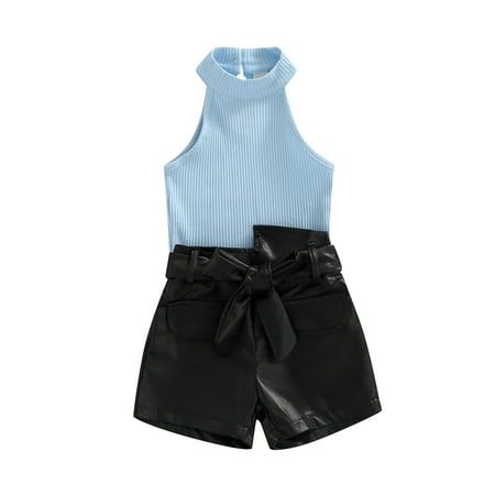 Toddler Baby Girls Knitted Ribbed Sleeveless Tank Top Leather Shorts Pants Set Summer Clothes Outfit
Toddler Baby Girls Knitted Ribbed Sleeveless Tank Top Leather Shorts Pants Set Summer Clothes Outfit