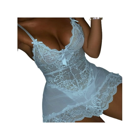 Tapsier Womens Lace Sheer Lingerie Babydoll Nightdress Deep V Neck Underwear Thongs Sleepwear Nightwear
Tapsier Womens Lace Sheer Lingerie Babydoll Nightdress Deep V Neck Underwear Thongs Sleepwear Nightwear