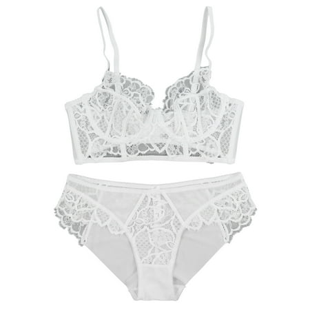 Underwear Set Lace Bralette Lace And Panty Set Lace Set Underwear Floral Strap V Neck Sheer Panty Set For Women White 75A
Underwear Set Lace Bralette Lace And Panty Set Lace Set Underwear Floral Strap V Neck Sheer Panty Set For Women White 75A