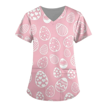 Mlqidk Easter Scrub Tops Women Bunny Blouse Short Sleeve Nurse Working Uniform V Neck Easter Eggs Graphic Scrub Shirts
Mlqidk Easter Scrub Tops Women Bunny Blouse Short Sleeve Nurse Working Uniform V Neck Easter Eggs Graphic Scrub Shirts