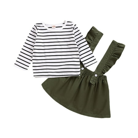KIMI BEAR Pants Outfits For Infant Baby Girls 12 Months Girls Fall Winter Clothing Set Stripe Round Neck Long Sleeve Top Suspender Dress 2PCs Set 12-18 Months Army Green
KIMI BEAR Pants Outfits For Infant Baby Girls 12 Months Girls Fall Winter Clothing Set Stripe Round Neck Long Sleeve Top Suspender Dress 2PCs Set 12-18 Months Army Green