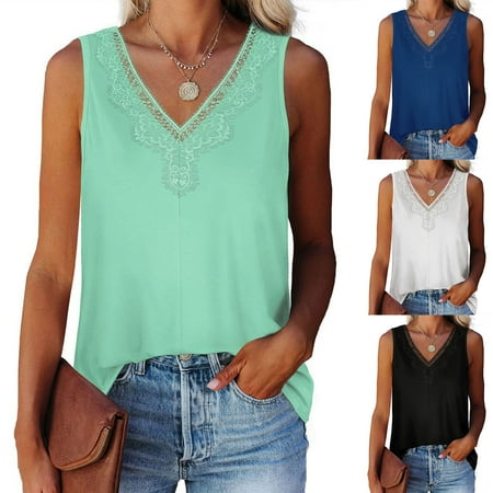 Taluosi Women V Neck Solid Color Vest Lace Sleeveless Loose Pullover Top for Daily Life
Taluosi Women V Neck Solid Color Vest Lace Sleeveless Loose Pullover Top for Daily Life