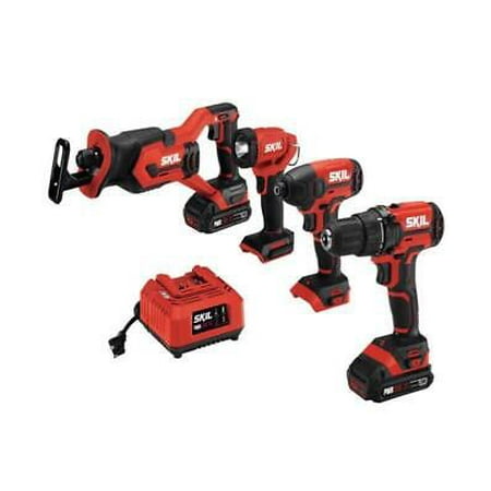 SKIL PWR CORE 20 V Cordless Brushed 4 Tool Combo Kit