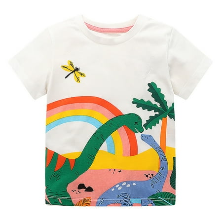 Girls T-shirts for Toddler Children Shortsleeve Tees Fashion Cartoon Printing Dinosaur Zones Baby Cotton T-shirts 12M-8T
Girls T-shirts for Toddler Children Shortsleeve Tees Fashion Cartoon Printing Dinosaur Zones Baby Cotton T-shirts 12M-8T