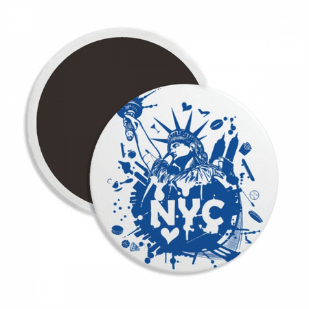 New York City USA of Liberty Round Ceracs Fridge Magnet Keepsake Decoration