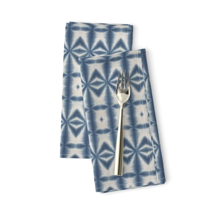 Geometric Shibori Triangles Squares Cotton Dinner Napkins by Roostery Set of 2