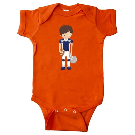 Inktastic Cute Boy Brown Hair Rugby American Football Gift Baby Boy Bodysuit